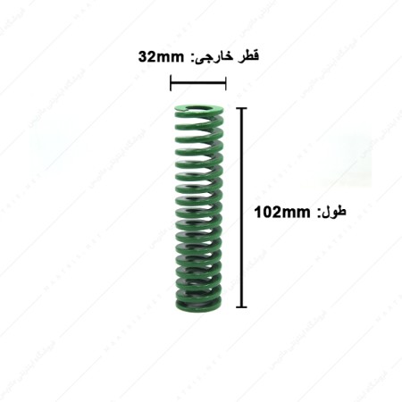 فنر سایز 102×32 میلی متر سبز برند ایتالیا