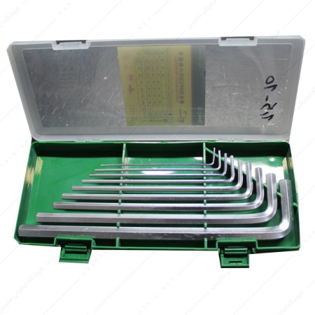 آلن جعبه ای 9 عددی سایز 1/5 تا 10 میلی متر برند YL TOOLS 